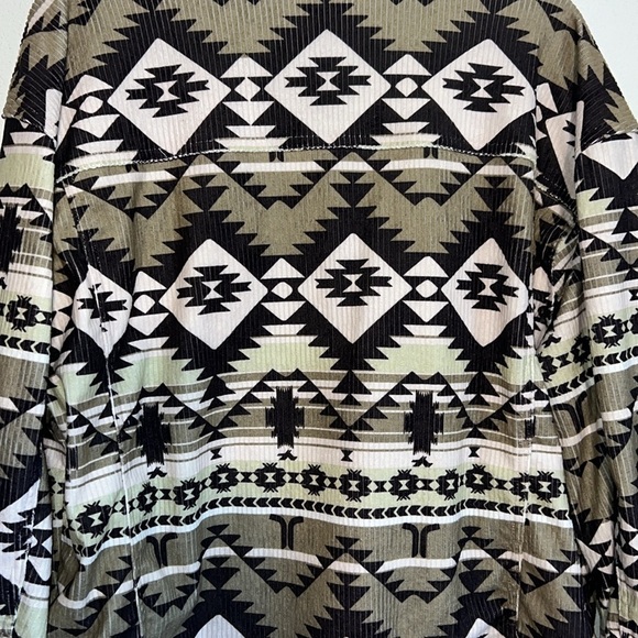 WESC Unisex Cord Trucker Light Blanket Shacket Tribal Boho Southwestern Large - Picture 7 of 14